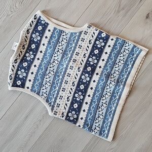 Vintage Jessie Jeans Wear Ribbed Knit Boho Nordic Sweater Vest, Med